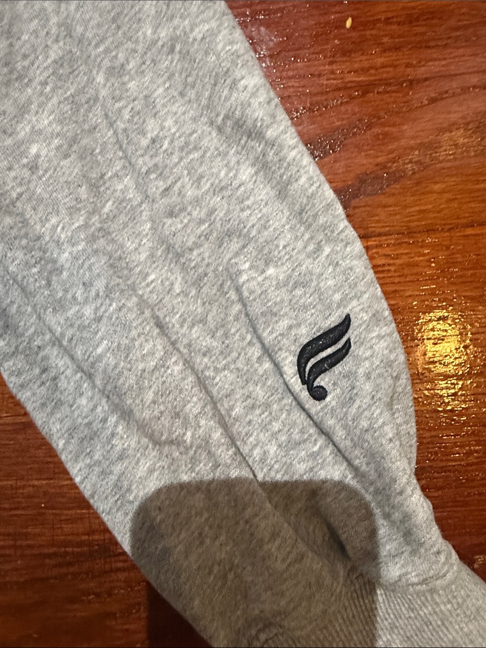 Gray Fabletics Sweatshirt Sleeve with Black Embroidered Logo